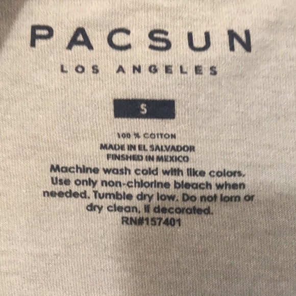 PACSun “Memories Forever” Khaki Long Sleeve Screen Print T-Shirt size S - Picture 4 of 6